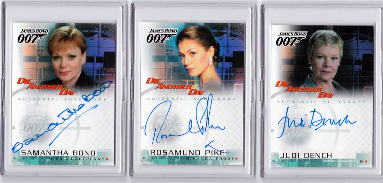 James Bond 007: Die Another Day (3) RARE Signed Trading Cards!