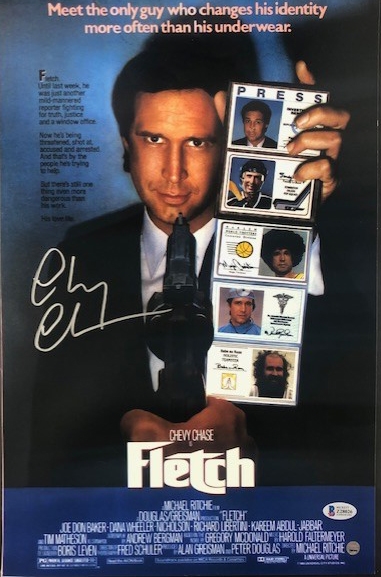 “Fletch” Chevy Chase Signed Mini Poster 11” x 17 (BAS Authentication)