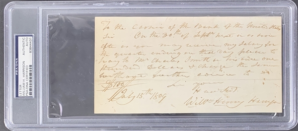 Lot Detail William Henry Harrison Handwritten Signed Note As