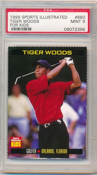1999 Tiger Woods Sports Illustrated For Kids Series 4 Rookie Card :: PSA MINT 9