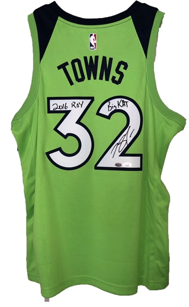 Karl-Anthony Towns Signed & Multi-Inscribed Minnesota T-Wolves Jersey (JSA COA & Towns COA)