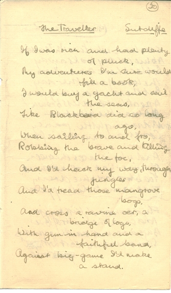 The Beatles: Stuart Sutcliffe Rare Handwritten Original Poem (Beckett/BAS Guaranteed)