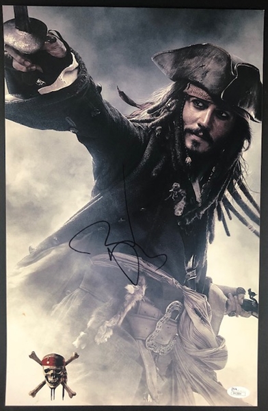 Johnny Depp Signed 11" x 17" Color Photograph from the movie Pirates of the Caribbean" (JSA)