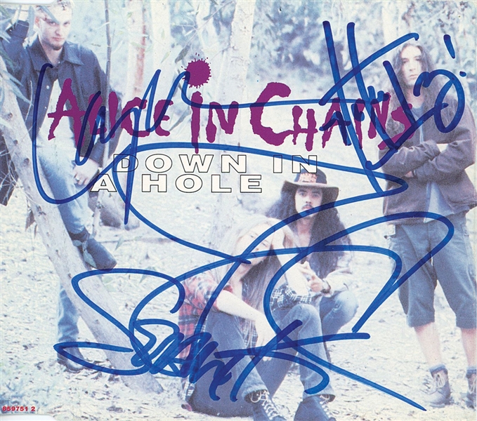 Alice in Chains In-Person Group Signed CD Single Cover Including Layne Staley (4 Sigs) (John Brennan Collection) (JSA Authentication)