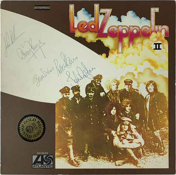 Led Zeppelin Exceptional Group Signed "Led Zeppelin II" Record Album with John Bonham (JSA, Epperson/REAL & Tracks UK)