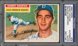 Sandy Koufax Rare Signed 1956 Topps #60 2nd Year Card (PSA/DNA Encapsulated)