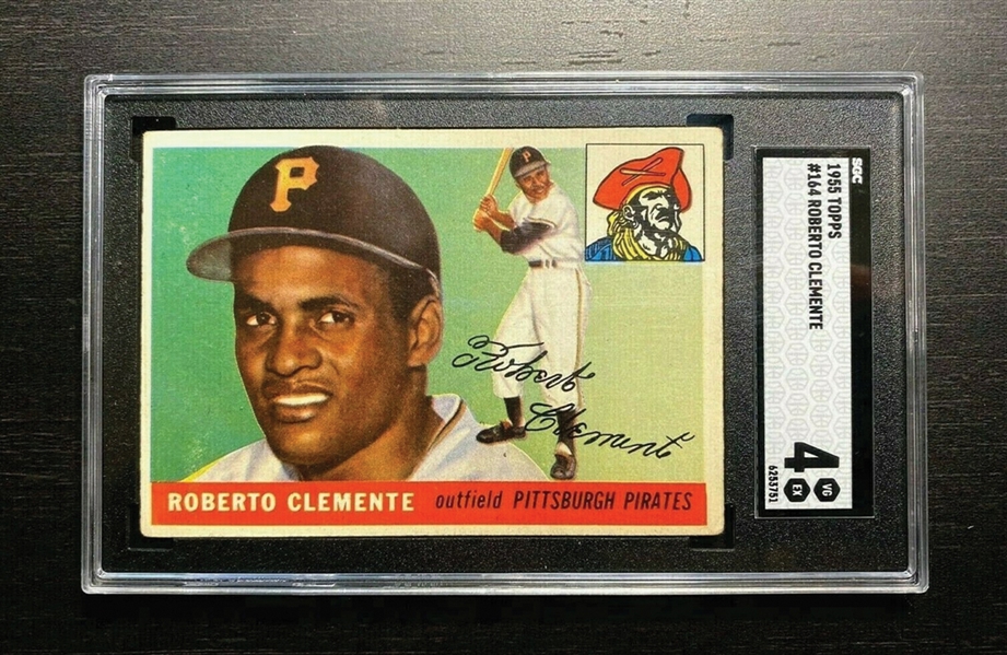 Roberto Clemente 1955 Topps #164 Rookie Card - SGC Graded VG-EX 4