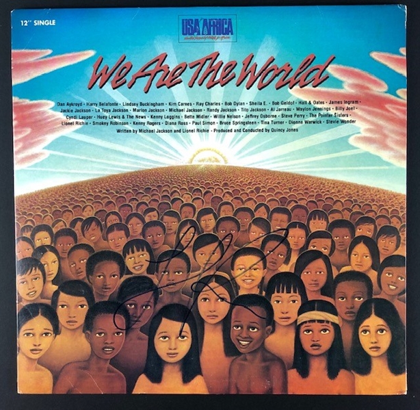 Lionel Richie Signed "We Are The World" 12" Single Album (PSA/DNA)