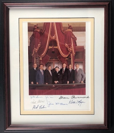 US Senators Framed Photograph, signatures include: Strom Thurmond, Jim McClure, Ted Stevens, Dick Lugar and 3 Others (Beckett/BAS)