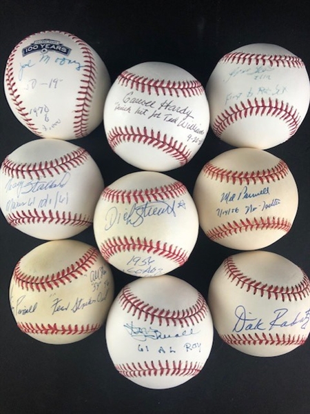 Red Sox Players, Lot of 9 Individually Signed Baseballs: Including Piersall, Stallard, Parnell, Hardy, Green and 4 more! (PSA/DNA, Beckett/BAS, Tristar,JSA)