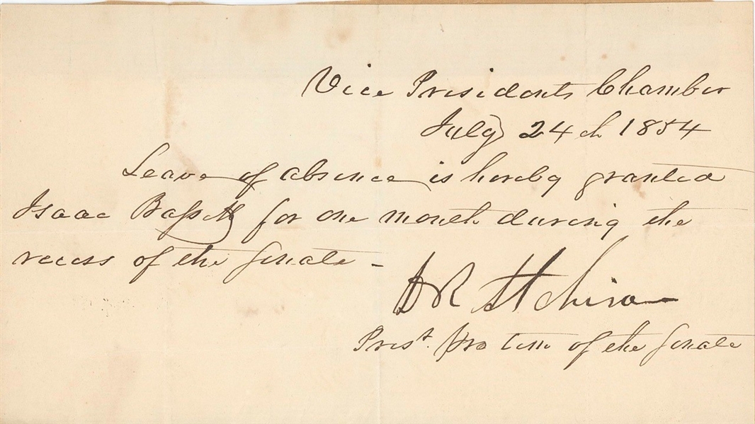 David Atchison Autograph Letter Signed (John Reznikoff/University Archives COA)