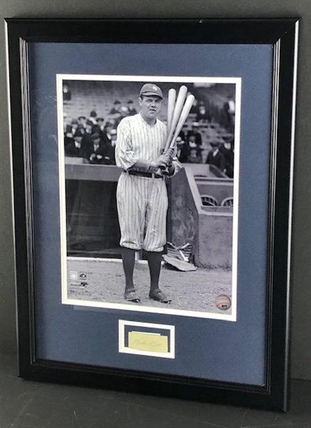 Babe Ruth Cut Signature in Framed Display (JSA)