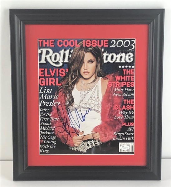 Lisa Marie Presley Signed & Framed Rolling Stones Magazine (JSA)