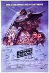 Star Wars: The Empire Strikes Back Impressive Signed 27" x 41" Full Sized Poster with Ford, Fisher, Hamill & 17 Others! (Beckett/BAS LOA)