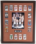 1992 USA Dream Team Signed Custom Basketball Card Display with 16 Autographs Including Jordan, Daly, Ewing, etc. (PSA/DNA, JSA & SGC)