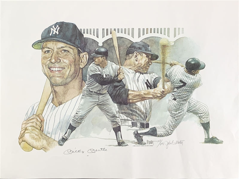 Mickey Mantle Signed Limited Edition 18" x 24" Lithograph (JSA LOA)