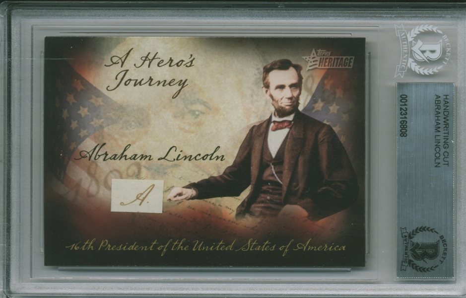 Box #90: Abraham Lincoln Handwritten Cut (Beckett/BAS Encapsulated)
