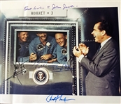 Apollo 11 Crew Signed 8" x 10" Photo with Armstrong, Aldrin, Collins and President Nixon! (Beckett/BAS Guaranteed)
