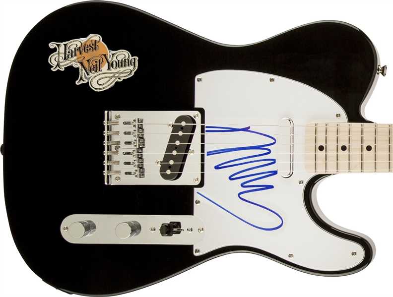 Neil Young Signed Telecaster Style Electric Guitar with Custom Harvest Decal (Epperson/REAL LOA)