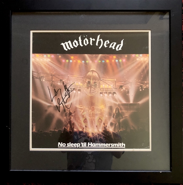Motorhead: Lemmy Kilmister Signed & Framed "Sleep Til Hammersmith" Album Cover (Beckett/BAS Guaranteed)