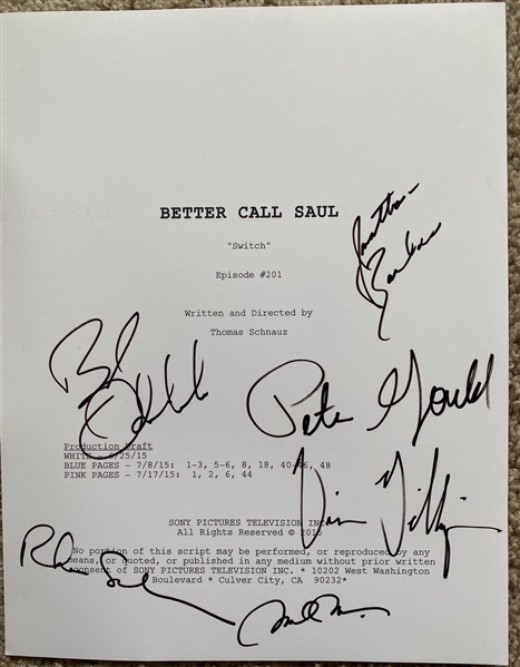 Better Call Saul Cast & Creators Signed Season 2 Script Cover (Beckett/BAS Guaranteed)