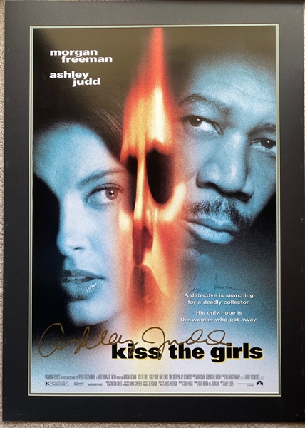 Morgan Freeman & Ashley Judd Signed "Kiss The Girls" Full Sized 27" x 40" Movie Poster (Beckett/BAS Guaranteed)