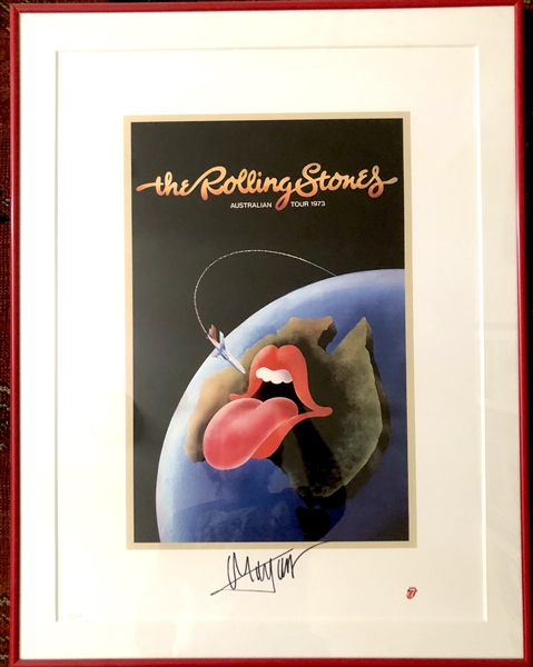 The Rolling Stones: Mick Jagger RARE Signed 19" x 25" Limited Edition Lithograph in Custom Framed Display (Beckett/BAS Guaranteed)