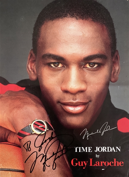 Michael Jordan Signed & Inscribed 8" x 11" Guy LaRoche Promotional Print (Beckett/BAS Guaranteed)