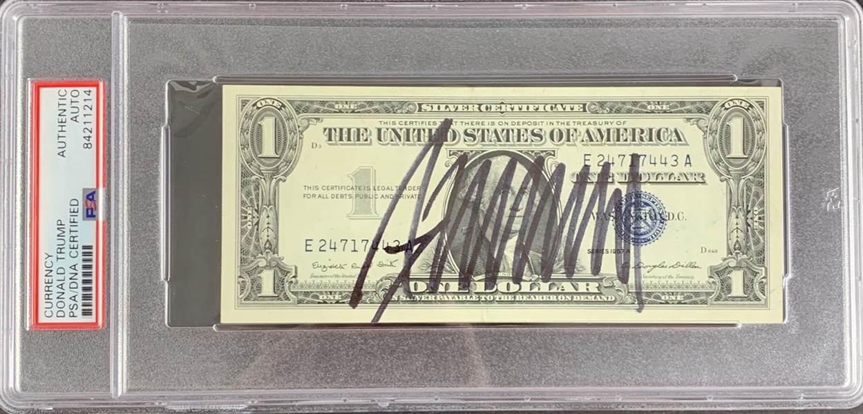 President Donald Trump Signed 1957 $1 Bill SILVER CERTIFICATE (PSA/DNA Encapsulated)