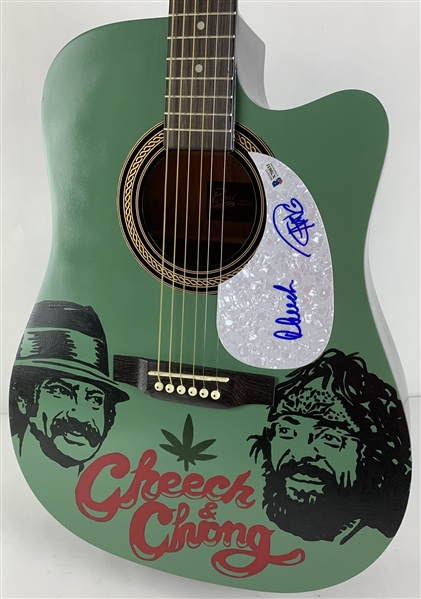 Cheech & Chong Dual Signed Acoustic Guitar with Custom Painted Artwork (Beckett/BAS COA)