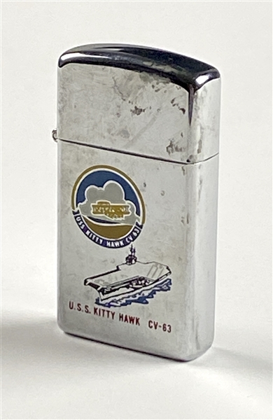 John F. Kennedys “USS Kitty Hawk” Personally Owned Zippo Lighter (Evelyn Lincoln Provenance Letter, Ex. Robert White Collection) 