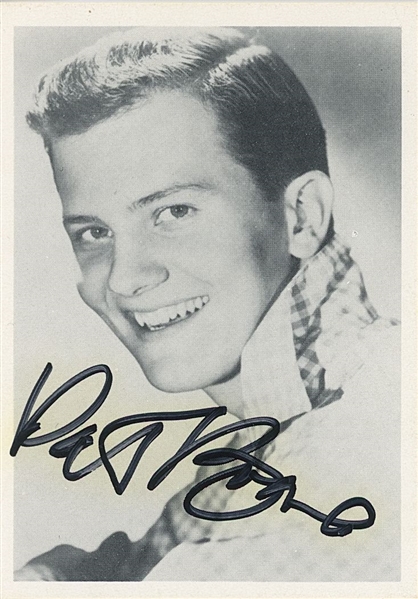 Pat Boone Signed Trading Card (JSA Auction Letter)