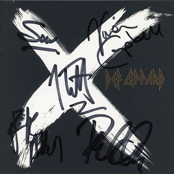 Def Leppard Signed “X” CD Compact Disc (5 Sigs) (Beckett/BAS Guaranteed) 