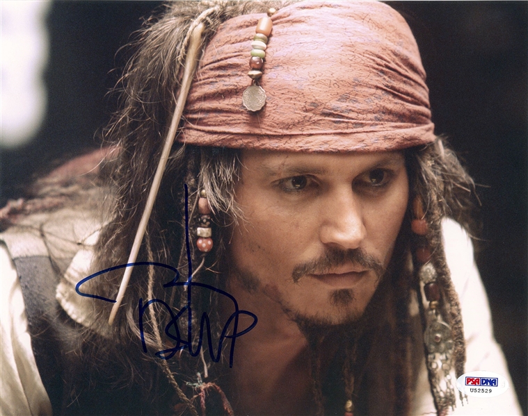 Johnny Depp Lot (2) Signed Photos (Beckett/BAS Guaranteed) 