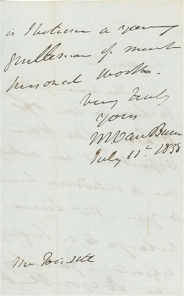 President Martin Van Buren Autograph Letter Signed (Beckett/BAS Guaranteed) 