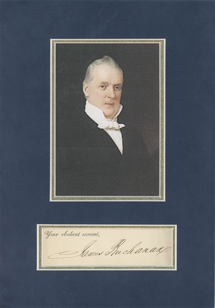 President James Buchanan Signature Matted (Beckett/BAS Guaranteed) 