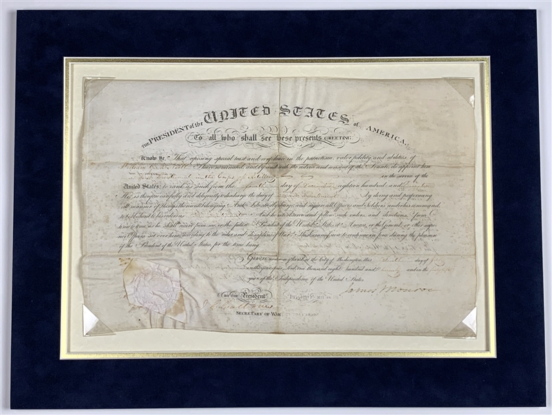 President James Monroe Signed Military Appointment Document (Beckett/BAS Guaranteed)