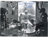 Star Wars: Mark Hamill Humorous Inscription in “Bacta Tank” on Echo Base Signed 10” x 8” Photo w/ 21-B Droid from “The Empire Strikes Back” (Beckett/BAS Guaranteed)