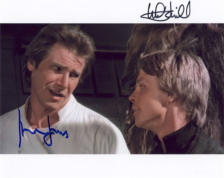 Star Wars: Mark Hamill & Harrison Ford Dual-Signed 10” x 8” Photo from “Return of the Jedi” (Beckett/BAS Guaranteed)