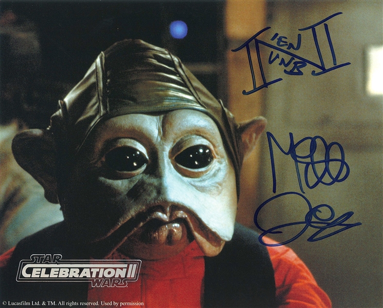 Star Wars: “Nien Nunb” Mike Quinn Puppeteer Signed 10” x 8” Photo from “Return of the Jedi” (Beckett/BAS Guaranteed)
