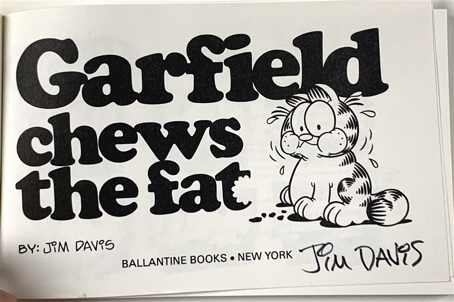 Garfield: Jim Davis In-Person Signed “Garfield Chews the Fat” Book (John Brennan Collection) (Beckett/BAS Guaranteed)
