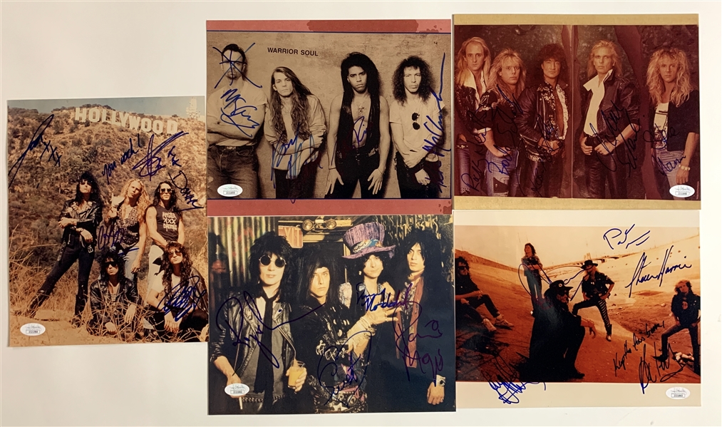 Hard Rock LOT (5) In-Person Signed 10” x 8” Photos (Schenker Group, Shy, Warrior Soul, etc) (John Brennan Collection) (JSA Authentication)