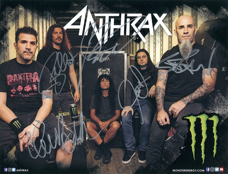 Anthrax Group Signed 11” x 8.5” Photo (5 Sigs) (Beckett/BAS Guaranteed)