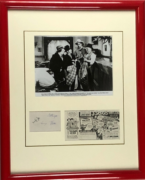 Three Stooges Autographs Framed (Beckett/BAS Guaranteed) 