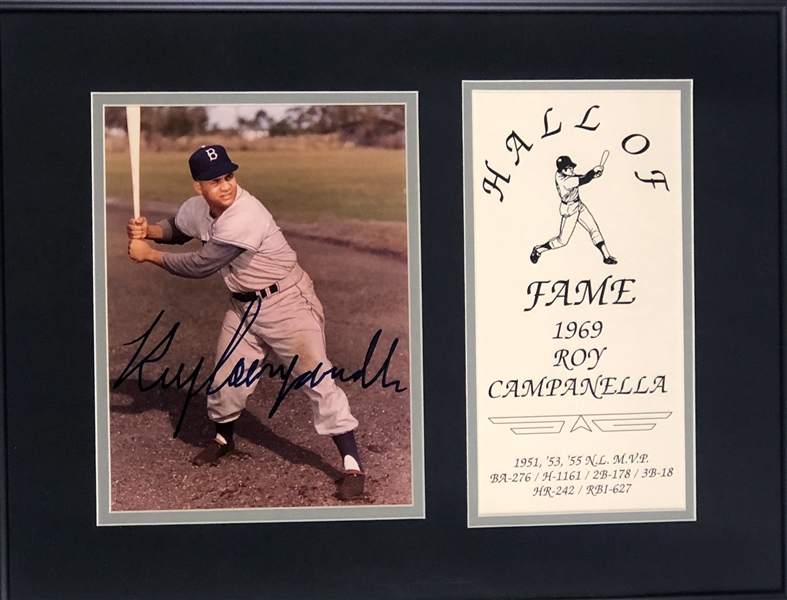 Roy Campanella Signed 6.75” x 8.75” Photo Framed (Beckett/BAS Guaranteed)