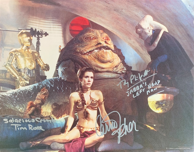 Star Wars: Jabbas Palace Impressive Signed 11" x 14" Color Photo w/Fisher, Rose & Philpott (Beckett/BAS LOA)