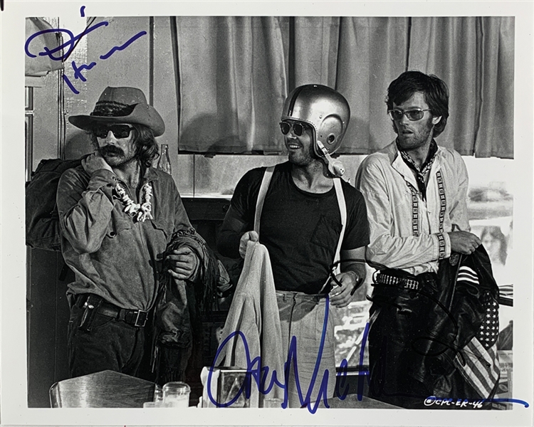Easy Rider Cast Signed 8" x 10" B&W Photo with Nicholson, Fonda & Hopper (JSA LOA)