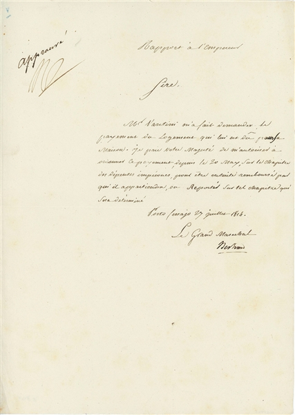 Napoleon Bonaparte 1814 Letter Signed (Beckett/BAS Guaranteed)