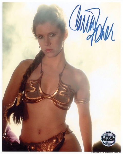 Star Wars: Carrie Fisher as Slave Leia Signed 8” x 10” Photo from “Return of the Jedi” (Beckett/BAS Guaranteed)