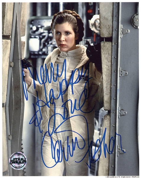 Star Wars: Carrie Fisher Signed 8” x 10” Princess Leia in Hoth Snow Outfit Photo from “Empire Strikes Back” (Beckett/BAS Guaranteed)